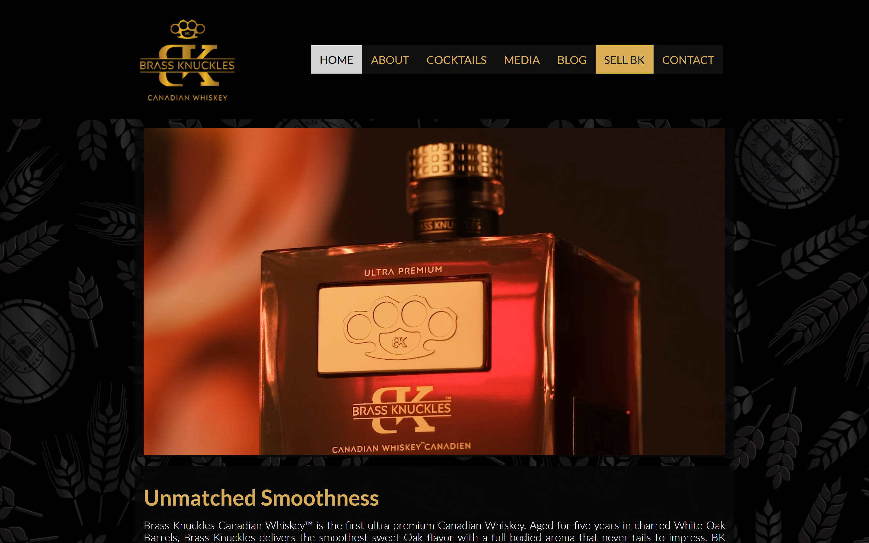 Hero product shot of Brass Knuckles Ultra Premium whiskey bottle