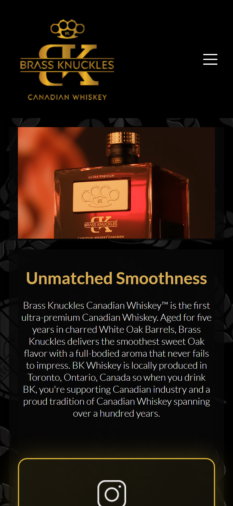 Mobile view of hero bottle shot and Unmatched Smoothness description